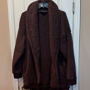 Simply Vera Vera Wang Expresso Dark Brown Teddy Jacket